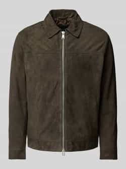 Marc O'Polo Regular fit blouson van zacht geitensuède