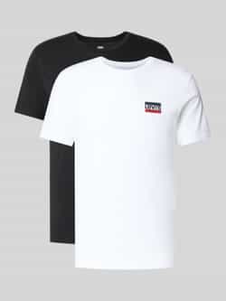 slim fit T-shirt-set van zuivere katoen in set van 2