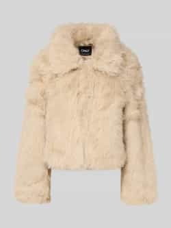 Only Regular fit jack van imitatiebont met platte kraag model 'MANNY'