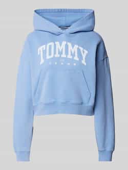 Tommy Jeans Korte hoodie met labelprint model 'VARSITY'