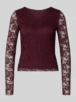 Vero Moda Slim fit shirt met lange mouwen in kantlook model 'IBEN'