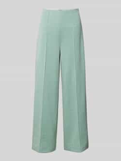 Ichi Wide leg stoffen broek met vaste persplooien model 'KATE'