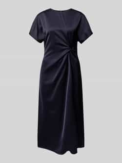 Comma Midi-jurk van viscosemix met knoopdetail