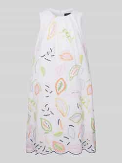 Marc Cain Knielange jurk met all-over motiefstitching