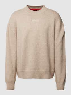 HUGO Gebreide pullover met labelstitching model 'Seese'