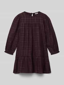 s.Oliver RED LABEL Uitlopende jurkl van viscose met volants en glitterdetails