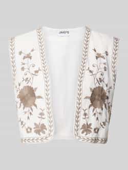 Jake*s Casual Gilet met bloemenborduursels