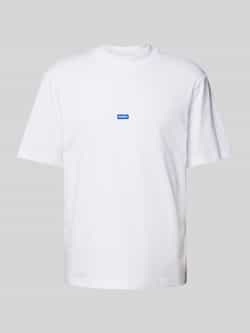 Hugo Blue T-shirt met labelstitching model 'Nieros'