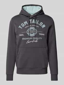 Tom Tailor Regular fit hoodie van katoenmix met logoprint