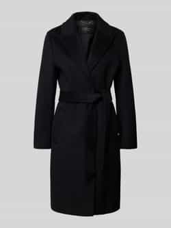 S.Oliver BLACK LABEL Regular fit lange wollen jas met tailleriem om te strikken