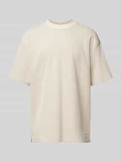 OTTO HUGO Blue T-shirt Nuwaffle met wafelmotief