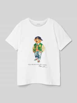 Polo Ralph Lauren Grafische Beer Witte T-shirts en Polos White Heren