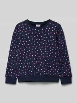 NAME IT MINI sweater NMFDAVINA met hartjes donkerblauw roze paars