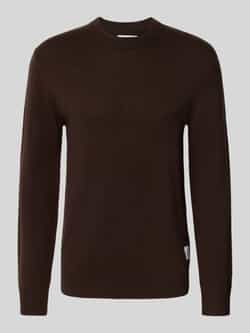 Matinique Gebreide pullover van lamswol met ronde hals