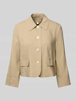 Marc Cain Regular fit blazer van linnenmix met knoopsluiting