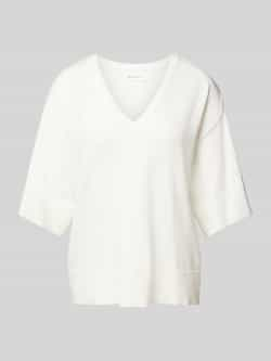 MSCH Copenhagen Oversized T-shirt van viscose met V-hals model 'Eslina'