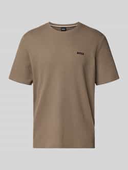 Boss Regular fit T-shirt met wafellook