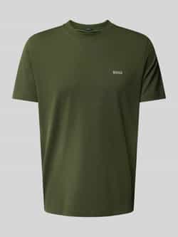 BOSS GREEN Shirt met ronde hals Thee met gegomd contrast-logo