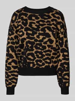 Vero Moda Regular fit gebreide pullover van viscosemix model 'SILJEANIMAL'