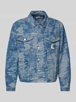Karl Kani OG Distress Camo Oversized Denim Jacket men Spijkerjassen blauw Maat XL Kleding