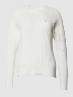 Tommy Hilfiger Ruimvallende biologisch katoenen gebreide trui White Dames