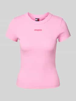 Tommy Jeans Slim fit T-shirt van ribstof