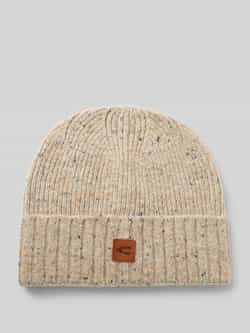 Camel active Beanie van wolmix met labelpatch