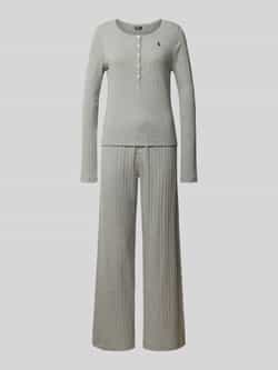 Polo Ralph Lauren Regular fit pyjama met logostitching model 'Pointelle'