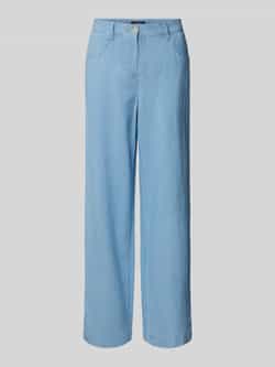 Gardeur wide leg regular waist broek light blue denim