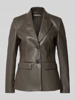 Christian Berg Woman Selection Slim fit blazer in leerlook met klepzakken