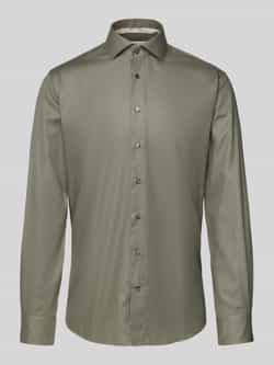 Profuomo Slim fit zakelijk overhemd met kentkraag model 'Cutaway'