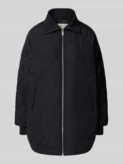 Tom Tailor Denim Relaxed fit lange gewatteerde jas met opstaande kraag
