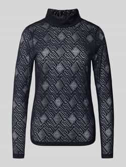 Marc Cain Semi-transparant shirt met lange mouwen en opstaande kraag