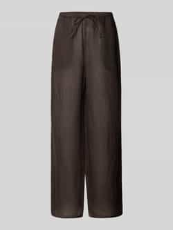 Christian Berg Woman Wide leg linnen broek met steekzakken