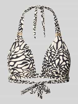 Barts voorgevormde halter bikinitop Nassa zwart ecru