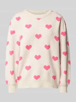 Ichi Gebreide pullover met ballonmouwen model 'BRIELLE'