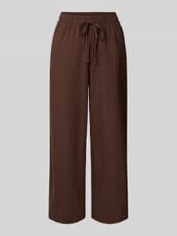 Soyaconcept Straight leg linnen broek met tunnelkoord model 'Ina'