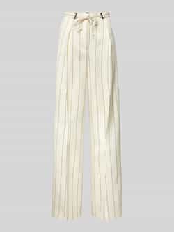 Boss Wide leg linnen broek met strikceintuur model 'Tiana'