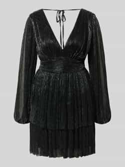 Jake*s Cocktail Glanzende cocktailjurk met V-hals en tailleband