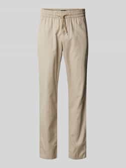Matinique Regular fit linnen broek met elastische band model 'barton'