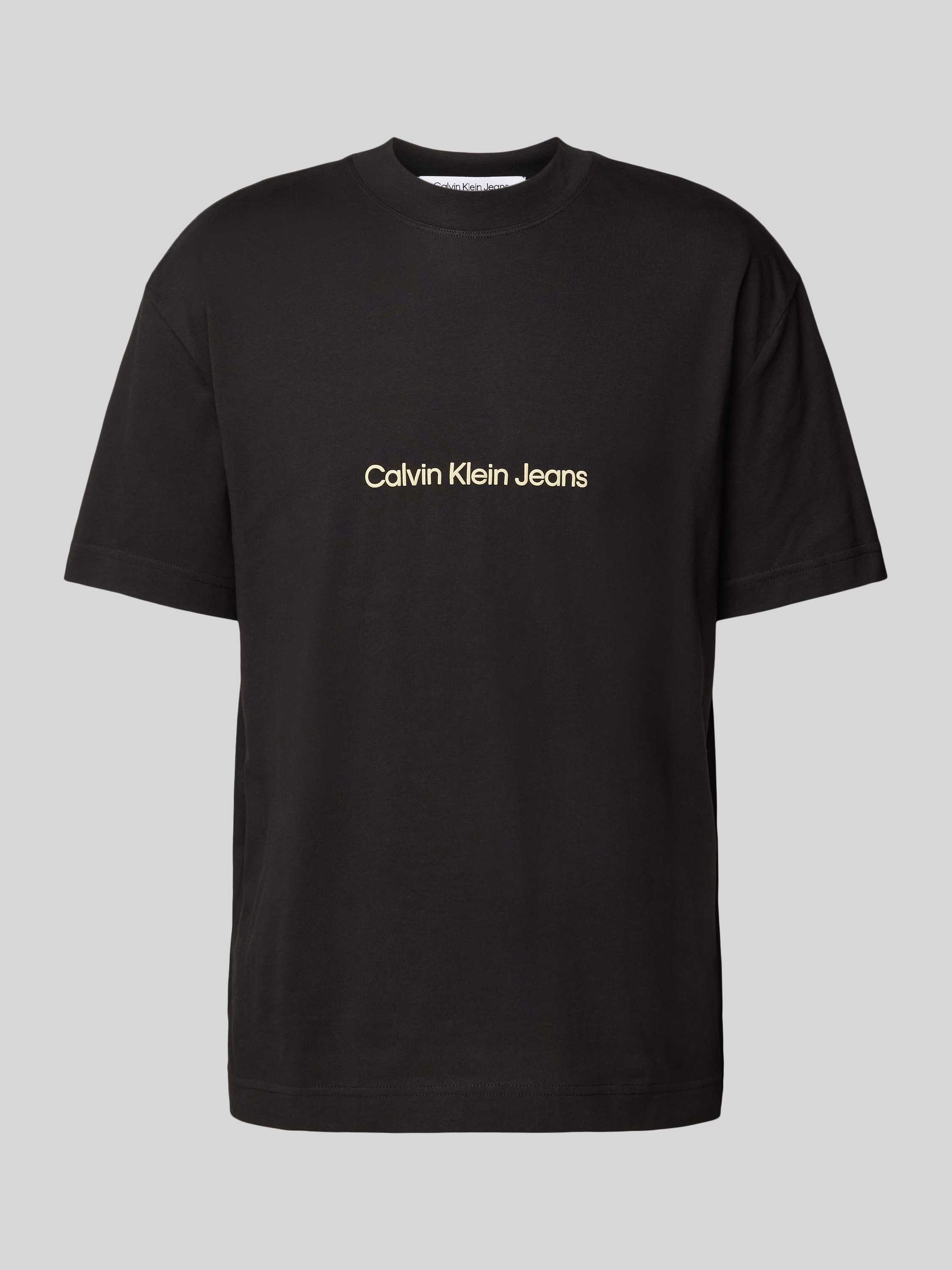 Calvin Klein Jeans Zwart Logo T-shirt Heren Lente Collectie Black Heren