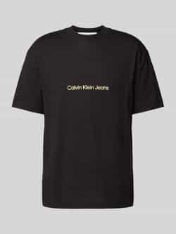 Calvin Klein Jeans Zwart Logo T-shirt Heren Lente Collectie Black Heren