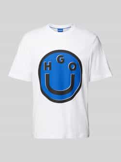 Hugo Blue T-shirt met motiefprint model 'Nimper'