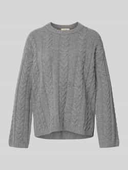 MOS MOSH Wollen pullover met kabelpatroon model 'Bryndis'