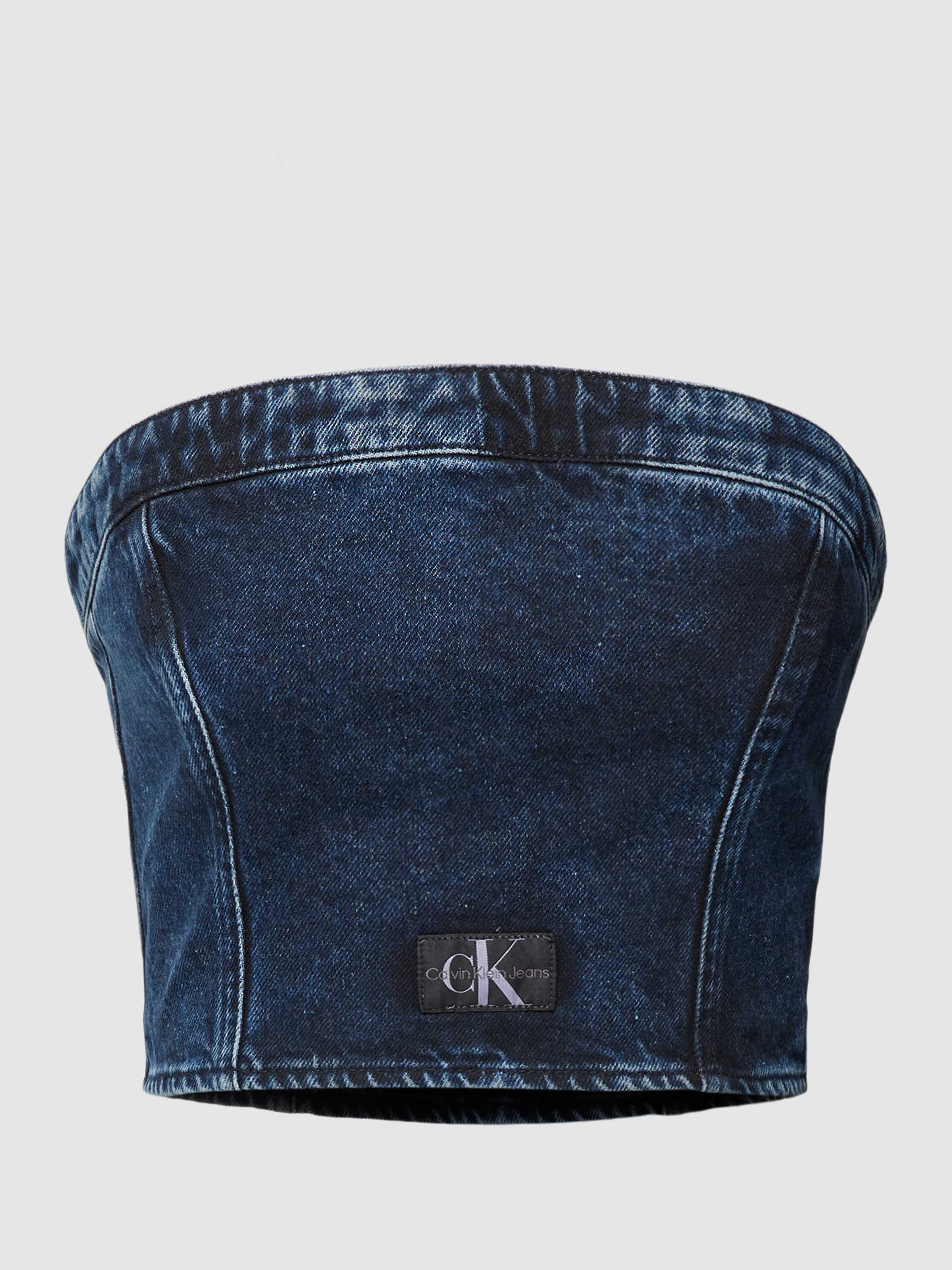 Calvin Klein Jeans Gestreepte Mouwloze Top Flatterende Pasvorm Blue Dames
