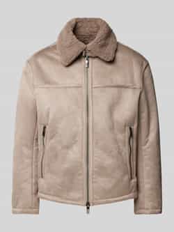 Armani Exchange Ecoshearling Jas met Ritssluiting Beige Heren