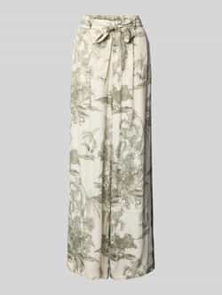MORE & MORE Stoffen broek van viscose met strikceintuur