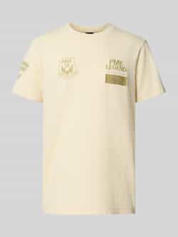 PME Legend T-shirt met logo- en motiefstitchings model 'ON'