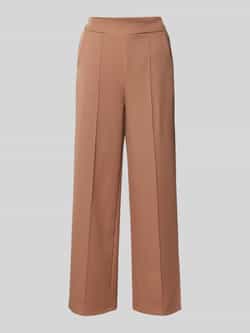 ZABAIONE Wide leg stoffen broek met vaste persplooien