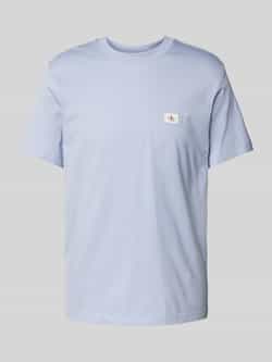 CALVIN KLEIN Heren Polo's & T-shirts Woven Label Regular Tee Blauw